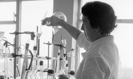 A scientist at work at the Max Planck Institute in Dortmund, 1961.