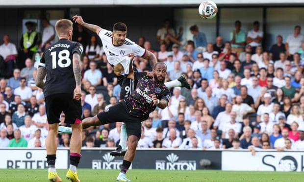 Aleksandar Mitrovic scores Fulham’s third goal against Brentford