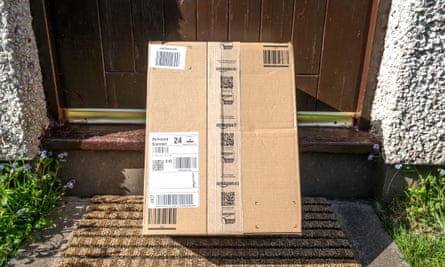 Amazon delivery left outside house on the doorstep