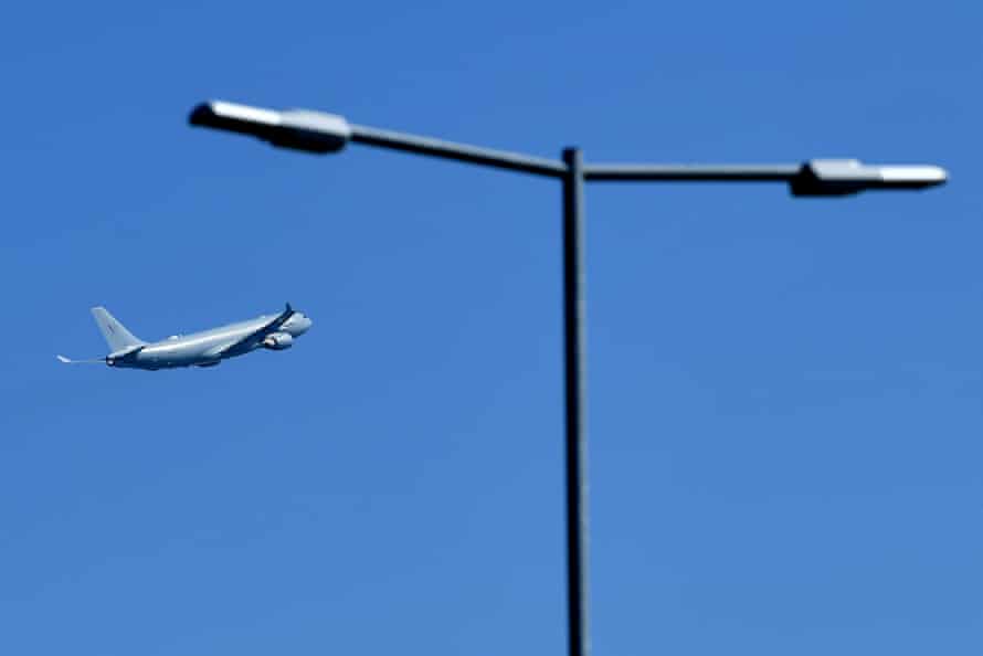 Royal Australian Air Force's Airbus KC-30A seen leaving Sydney