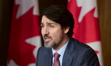 Justin Trudeau holds a press conference in Ottawa on Friday, 19 March 2021.