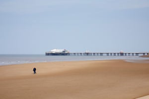 10 April – A near deserted beach and promenade in Blackpool, England. Lockdown restrictions during the continuing Covid-19 coronavirus pandemic have prevented holidaymakers and day trippers from travelling to the resort on Easter weekend, the traditional start of the holiday season.