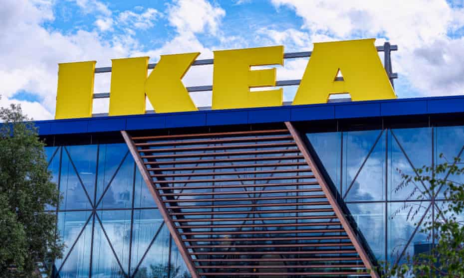 The Ikea sign over the front of its store in Greenwich, London
