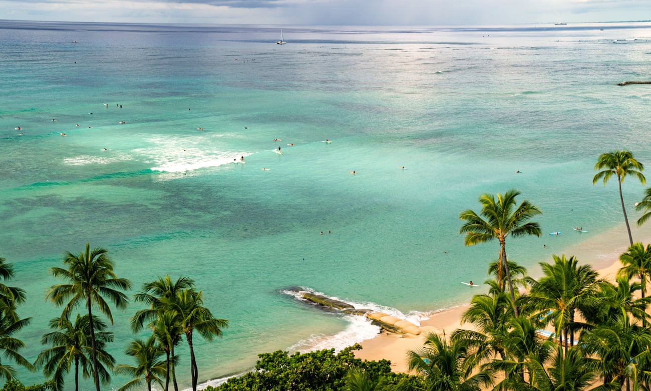 Wakiki Beach on the island of Oahu, Hawaii.