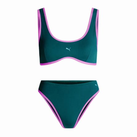 Green and pink bikini