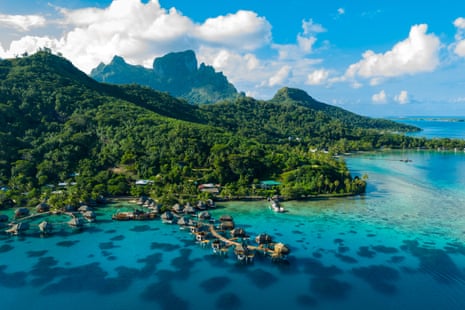 Overwater bungalows in Bora Bora, French Polynesia