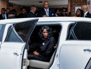 Tyre Nichols’ mother RowVaughn Wells after the funeral service for her son at Mississippi Boulevard Christian Church in Memphis