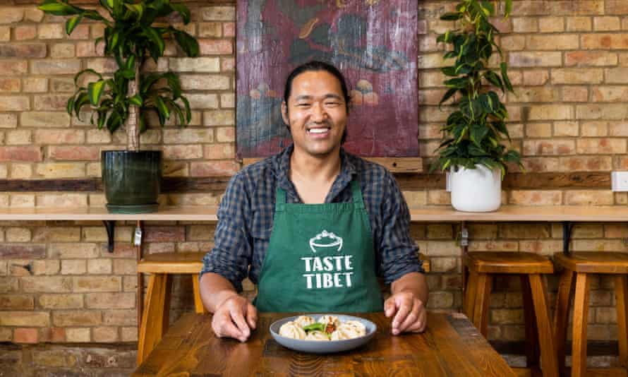 Yeshi Jampa, chef/owner of Taste Tibet restaurant in Oxford, with his vegan momos