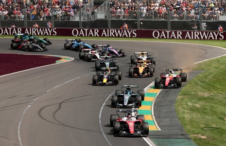 Ferrari's Charles Leclerc is in front at Albert Park