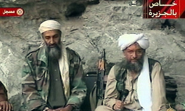Zawahiri, right, with Bin Laden in a television image