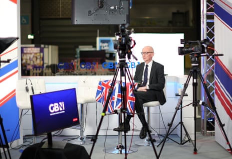 Pat McFadden, the work and pensions secretary, giving an interview this morning at the GB News studio at Labour conference.