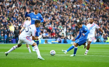 Yasin Ayari deflected effort results in Brighton’s third goal