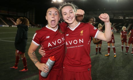 Liverpool goalscorers Natasha Harding and Niamh Charles
