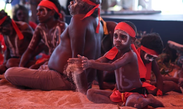 A dancer during the ceremony settling the Kenbi native title land claim last year