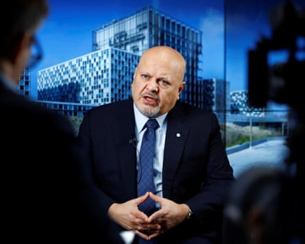 Khan speaking to media in The Hague in January