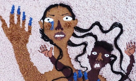 Detail of God Will Punish Him, 2021, by Anya Paintsil.
