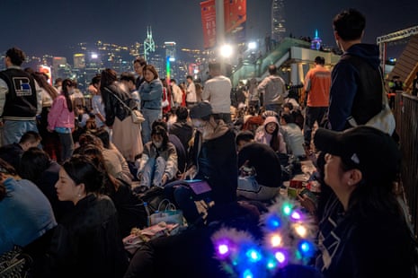 Crowds gathered in Hong Kong to celebrate the new year.