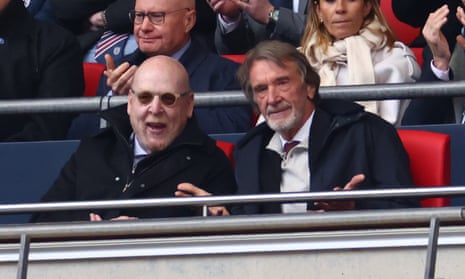 Avram Glazer and Sir Jim Ratcliffe at the FA Cup semi-final in April