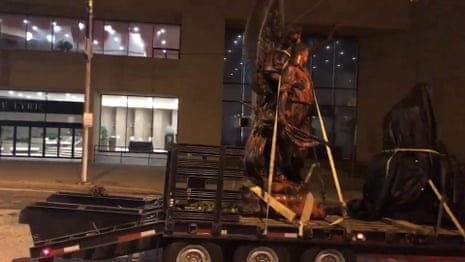 Confederate-era monuments taken away in the middle of the night in Baltimore