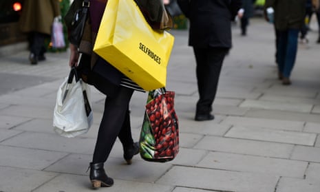 Woman shopping on Oxford Street, London
