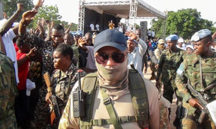 Wagner personnel provide security for President Faustin-Archange Touadéra in Bangui, Central African Republic, last July.