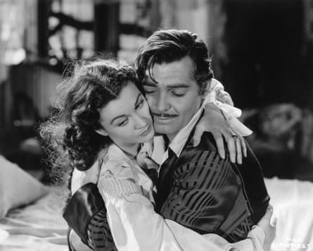 Clark Gable as Rhett Butler with Vivien Leigh as Scarlett O’Hara in Gone With the Wind.