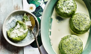 Alice Waters’ green garlic pudding soufflé