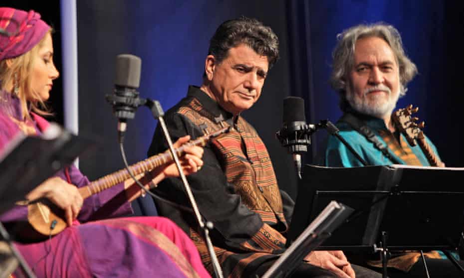 Iran’s great master of Persian classical music, Mohammad-Reza Shajarian, middle, has not been allowed to perform in Iran for a long time.
