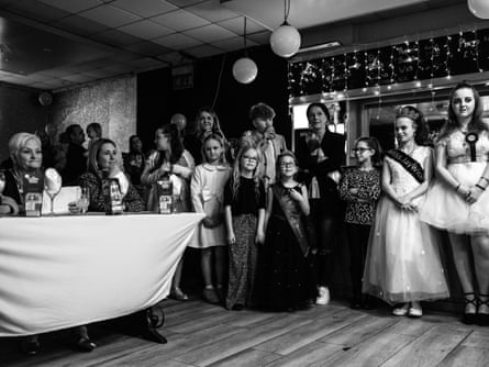 Judges, contestants and onlookers at the Miss Jaywick 2025 competition at the Never Say Die pub