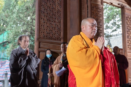 Shi Yongxin at the Shaolin temple in Dengfeng