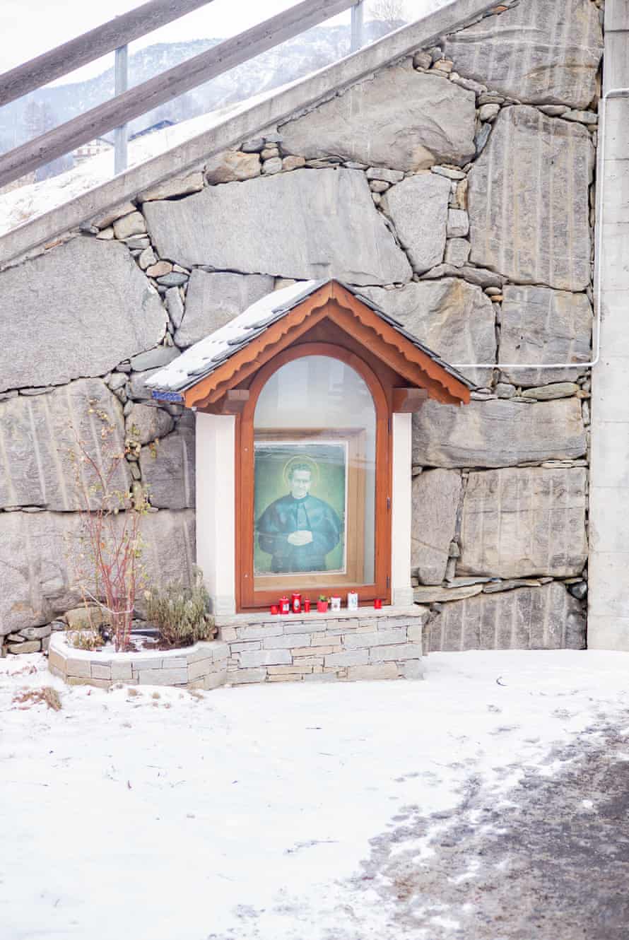 A wayside shrine under the main and only ski slope of Caspoggio in Lombardia