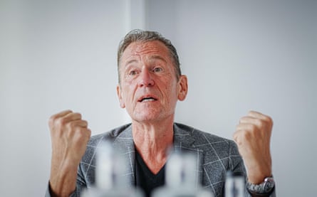 Döpfner speaking to journalists