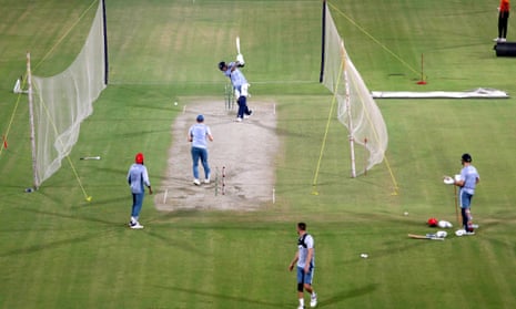 England players during a nets session at Karachi’s National Stadium before their Twenty20 match against Pakistan on Tuesday