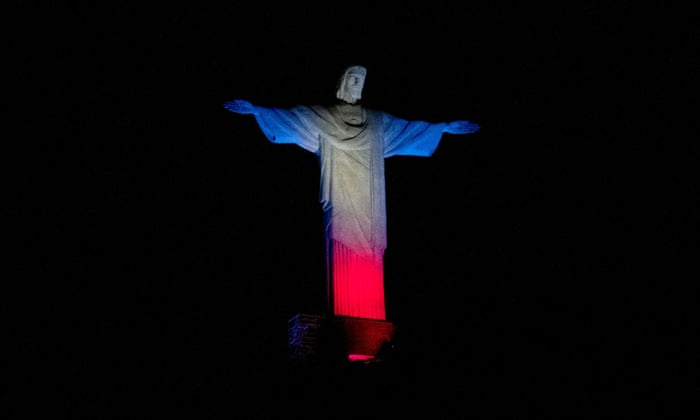 The statue of Christ the Redeemer bears the colours of Great Britain’s flag in honour of the late Queen Elizabeth II, in Rio de Janeiro, Brazil.