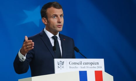 Emmanuel Macron at EU summit press conference