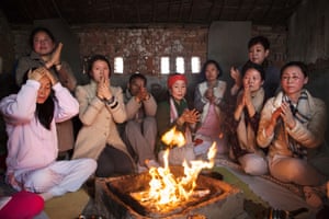 Fire ceremony gathering (2016) Yoga has flourished in Shanghai in recent years, fostering interest for Indian spirituality and traditions. One Indian yogi hosts a fire ceremony for Chinese devotees at a farm on Chongming Island, Shanghai.