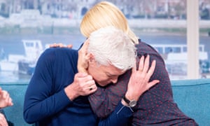 Phillip Schofield cried on the shoulder of his co-presenter, Holly Willoughby.