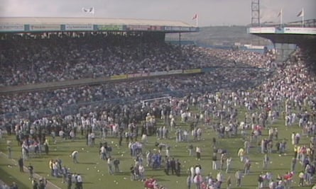 The scene at Hillsborough at 4.17pm, an hour after the disaster unfolded.