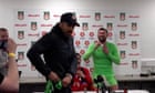 Ben Foster hails 'brilliant' Wrexham owners as Ryan Reynolds demands his shirt - video