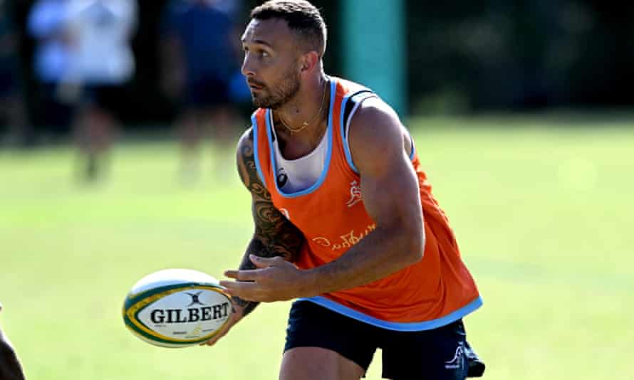 Quade Cooper, one of the Japan-based players available for the series against England, in training last week