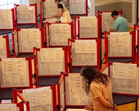 Maine voters cast their ballots in their state's primary.