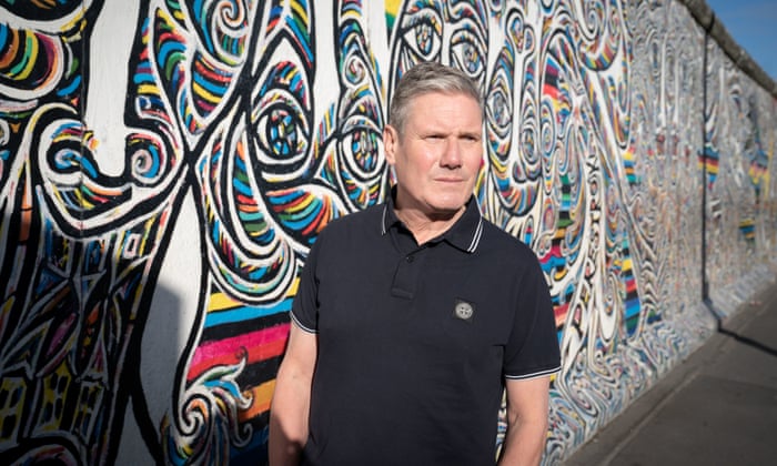 Labour leader Sir Keir Starmer walks past a section of the Berlin Wall known as the East Side Gallery in Berlin on the second day of his two day visit to the German capital.