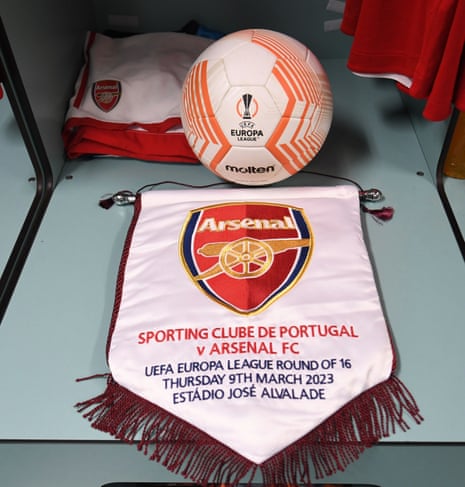 In side the Arsenal dressing-room ahead of kick-off.