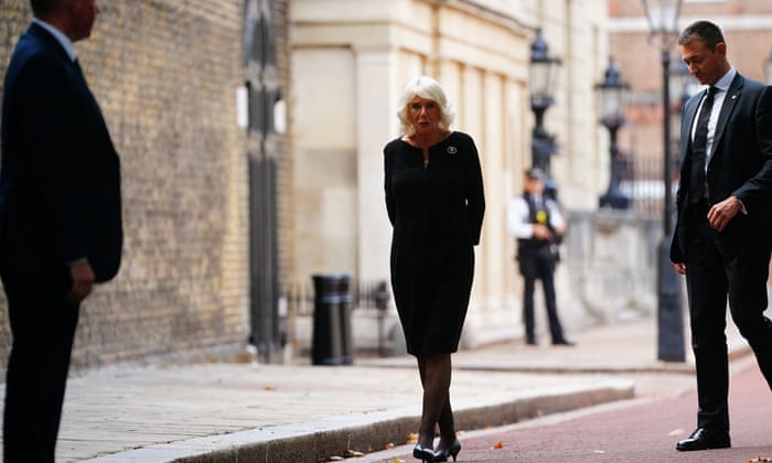 Camilla, Queen Consort, returns to Clarence House from Buckingham Palace in London on 10 September