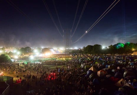 The view over the festival from beyond the Pyramid stage