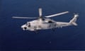 Photo from Japan’s maritime self-defence force shows a SH-60K chopper. Two Japanese helicopters of the same type have crashed in the Pacific Ocean south of Tokyo