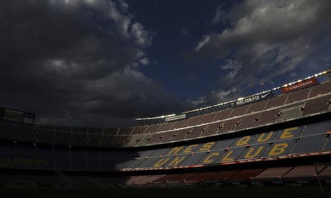 Clouds hang over the Camp Nou