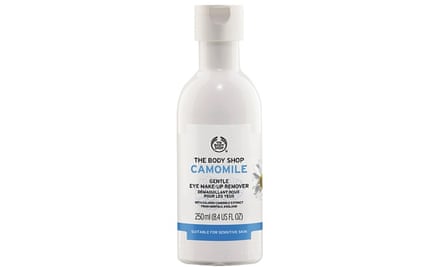 Body Shop camomile gentle eye makeup remover.