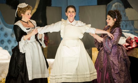 Anna Devin (Susanna), Naomi O’Connell (Cherubino) and Elizabeth Watts (Countess Almaviva) in Mozart’s Marriage of Figaro.