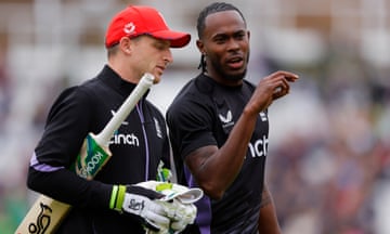 Joss Buttler and Jofra Archer before the fourth T20 match between England and Pakistan.